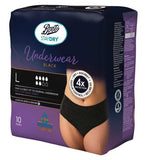 Boots Staydry Underwear Black - Large - 10 pairs