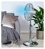 Tower 16"Pedestal Cooling Fan in Chrome and 3 Speeds