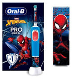 Oral-B Pro Kids Electric Toothbrush, 1 Handle Featuring Marvel Spider-Man, 1 Toothbrush Head, 1 Travel Case