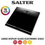 Salter 9205 Elektronische Badezimmerwaage mit großem Glasdisplay, schwarz