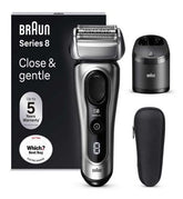 Braun Series 8 Electric Shaver, SmartCare Center, Wet & Dry Electric Razor, 8567cc, Silver