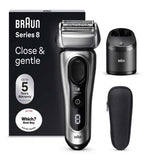 Braun Series 8 Electric Shaver, SmartCare Center, Wet & Dry Electric Razor, 8567cc, Silver
