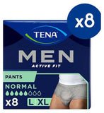 TENA Men Active Fit Incontinence Pants Normal Grey Size Large/Extra Large 8 packs of 8 bundle