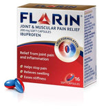 Flarin Joint & Muscular Pain Relief 200mg Soft Capsules - 16 Capsules