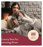 Dreamland Hygge Days Faux Fur Warming Throw - Zebra