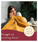 Dreamland Snuggle Up Warming Throw - Mustard 120X160Cm
