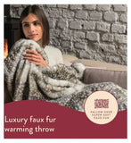Dreamland Hygge Days Faux Fur Warming Throw - Fallow Deer