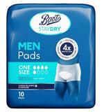 Boots Staydry Men Extra Pads - 120 Pads (12 Pack Bundle)