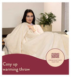 Dreamland Cosy Up Silky Soft Faux Fur Warming Throw - Cream 160X120 Cm