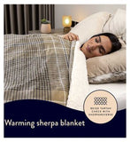 Dreamland Naptime Warming Sherpa Blanket Beige Tartan Check 180X135 Cm