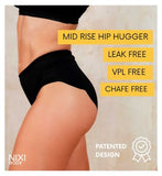 NIXI Body Susie Black 20 VPL-Free Hip Hugger Leakproof Knickers