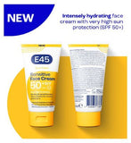 E45 Sun Face Cream for Sensitive Skin, Hydrating Sun Cream with very high UVA and UVB protection and SPF 50+, For Dry Skin