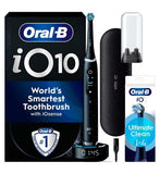 Oral-B iO10 Electric Toothbrush Cosmic Black + iO™ Ultimate Clean Black Replacement Electric Toothbrush Heads 4 Pack Bundle