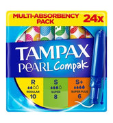 Tampax compak Tampons pearl multi reg, super & Super Plus. 24 Pack