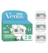 Gillette Venus Razor Blades, PRO ComfortGlide Sensitive 5 Blade Women’s Razor Blades X3