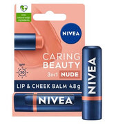 NIVEA 3in1 Caring Beauty Lip & Cheek Balm Nude, 4.8g