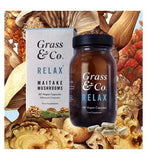 Grass & Co. RELAX Maitake Mushrooms with Ashwagandha + Magnesium, 60 Vegan Capsules