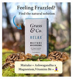 Grass & Co. RELAX Maitake Mushrooms with Ashwagandha + Magnesium, 60 Vegan Capsules