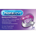 Chloralieve Blackcurrant Flavour 2mg / 0.6mg / 1.2mg lozenges - 24 Lozenges