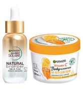 Garnier Glow Duo: Natural Bronzer Self-Tan Drops 30ml & Vitamin C Body Superfood Lotion 380ml