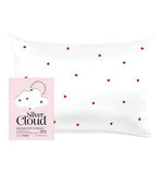 Silver Cloud Heart Print Satin Pillowcase Infused with Silver Ions