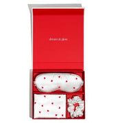 Silver Cloud Heart Print Satin Gift Set