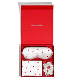 Silver Cloud Heart Print Satin Gift Set
