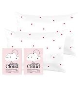 Silver Cloud Heart Print Satin Pillowcase Twinpack