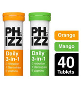 Phizz Orange & Mango 3-in-1 Hydration, Electrolytes and Vitamins Effervescent Bundle (40 Tablets)