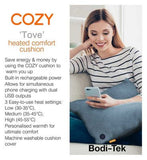 COZY TOVE Wireless Heated Cushion 60 by 45cm - Onyx