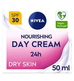 NIVEA 24H Moisture Nourishing Day Cream for Dry & Sensitive Skin SPF30 50ml
