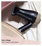 Bellissima Italia Foldable Hair Dryer with Beauty Bag and Nozzle