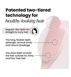 Tangle Teezer The Ultimate Detangler Plant Marshmallow Pink Straight to Curly