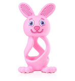 Bobbie Bunny Baby Teether Toy Rose Pink | Twist & Bounce Teething Toy