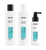 Nioxin Scalp + Hair Thickening System 3 for Coloured, dry and damaged hair Treated Hair with Light Thinning, Loyalty Kit