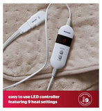Silentnight Comfort Control Heated Throw - 9 Heat Settings - Natural