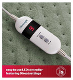 Silentnight Comfort Control Heated Throw - 9 Heat Settings - Sage