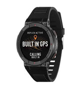 Reflex Active Series 43 Black Silicone Strap GPS Sports Smart Calling Watch