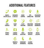 Reflex Active Series 43 Black Silicone Strap GPS Sports Smart Calling Watch