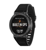 Reflex Active Series 43 Black Silicone Strap GPS Sports Smart Calling Watch
