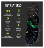 Reflex Active Series 42 Black Mesh and Grey Silicone Strap Amoled Ultra Slim Smart Calling Watch Set