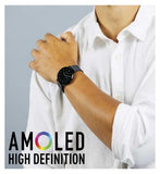 Reflex Active Series 42 Black Mesh and Grey Silicone Strap Amoled Ultra Slim Smart Calling Watch Set