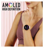 Reflex Active Series 42 Rose Gold Mesh and Pink Silicone Strap Amoled Ultra Slim Smart Calling Watch Set