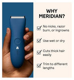 MERIDIAN Trimmer Original - Ocean, Electric Body Hair, Pubic Hair & Bikini Trimmer for Men & Women