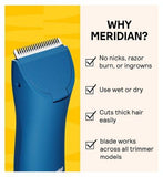 MERIDIAN Body Hair Trimmer Signature Ceramic Blade, Single Replacement Blade, Ocean