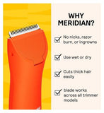MERIDIAN Body Hair Trimmer Signature Ceramic Blade, Single Replacement Blade, Blaze