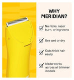 MERIDIAN Body Hair Trimmer Signature Ceramic Blade, Single Replacement Blade, Solar