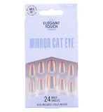 Elegant Touch Gel Finish Cat Eye Opaline False Nails with Glue 24s