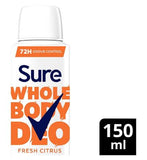 Sure Women Fresh Citrus 72hr Whole Body Deodorant Spray 150ml