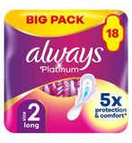 Always Platinum Long (Size 2) Pads Wings 18 Sanitary Towels
